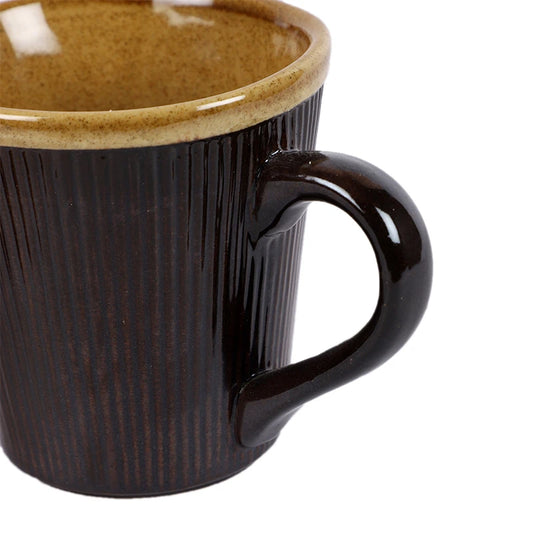 close up of ceramic coffee cup