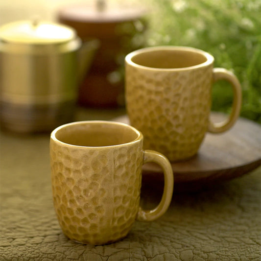 Ochre Yellow milk mug set