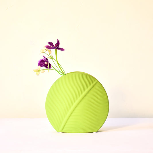 Medium size leaf green vase
