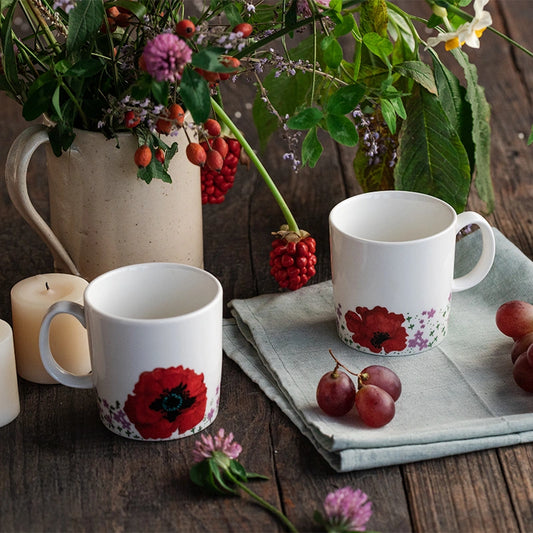 Scarlet Porcelain Tea Cup Set of 2