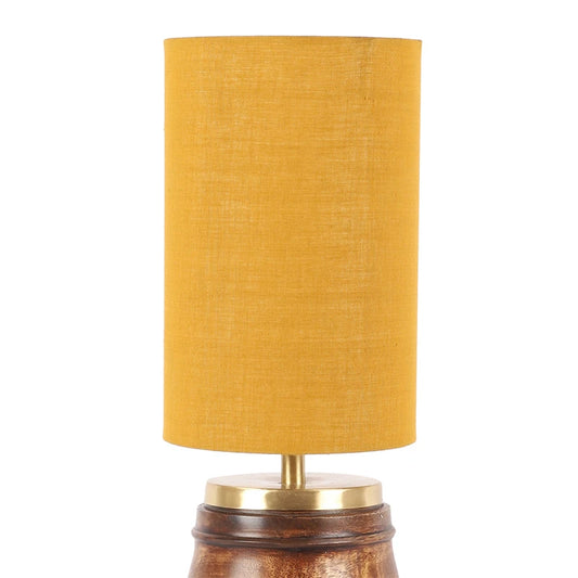 Yellow fabric lamp shade