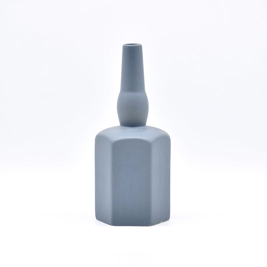 Wine bottle vase in grey