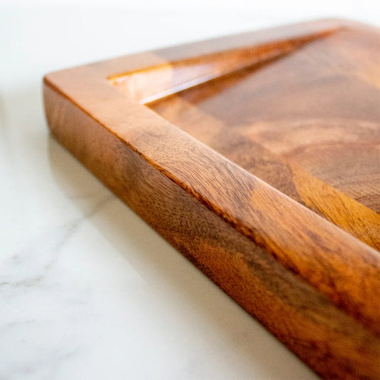 Oblique Serving Platter | Wooden Tray for Snacks & Cookies| Wooden Kitchenware