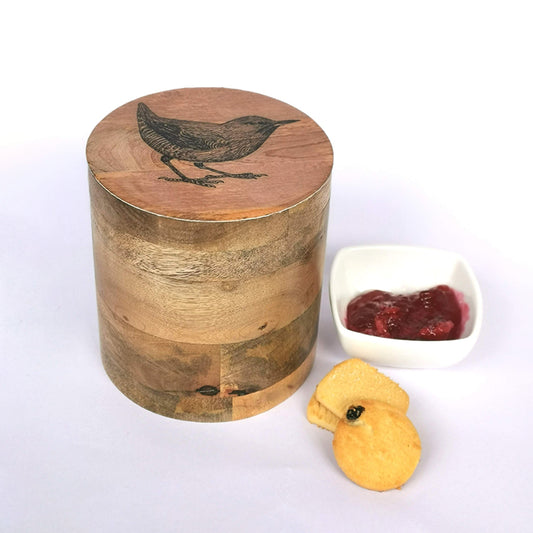 wooden jar with lid