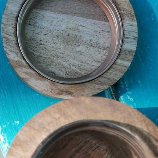 Mango wood kitchen jars