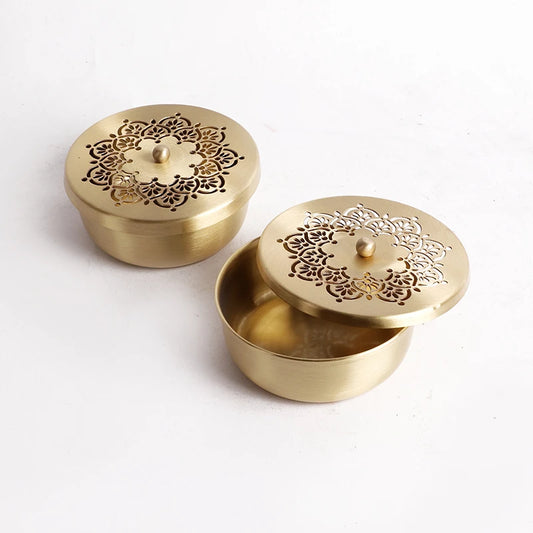 Mandala Multipurpose Dabba/Container with Lid | Nut Box Set of 2