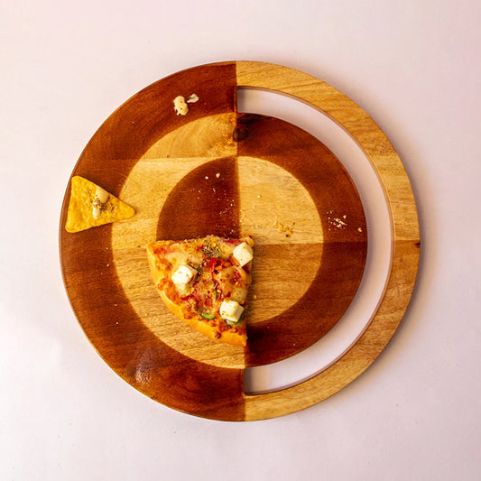 Wooden pizza plate
