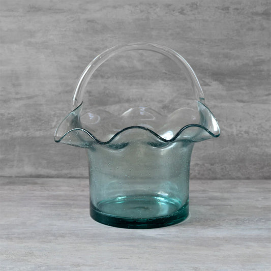 Bag shaped glass vase in small size