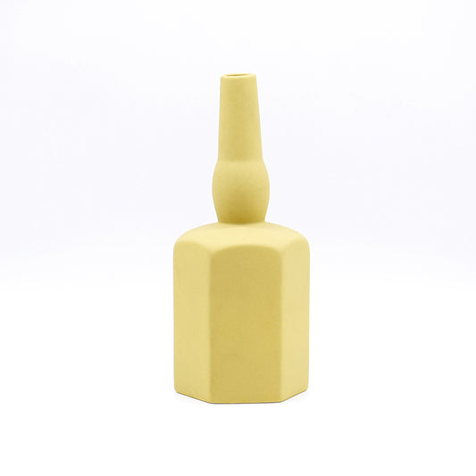 Wine bottle yellow vase