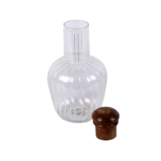 bedside glass carafe with lid