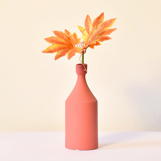 Round bottle ceramic flower vase