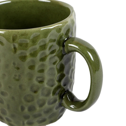 Close view of green tea mug