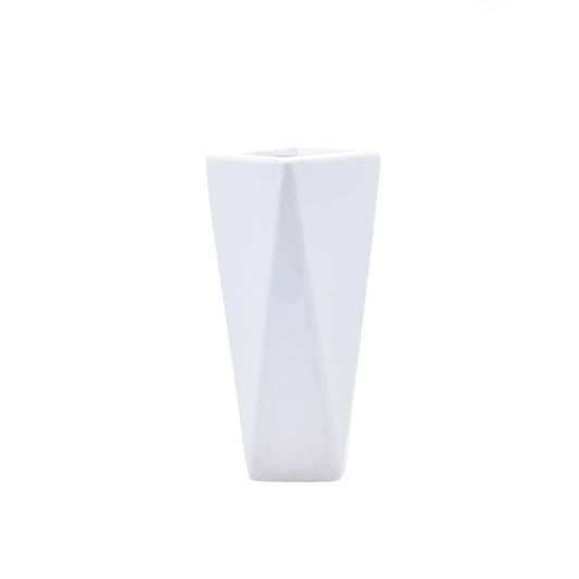 Geometric white vase
