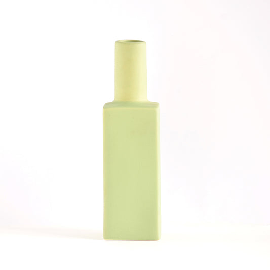 Bottle shaped mint green vase