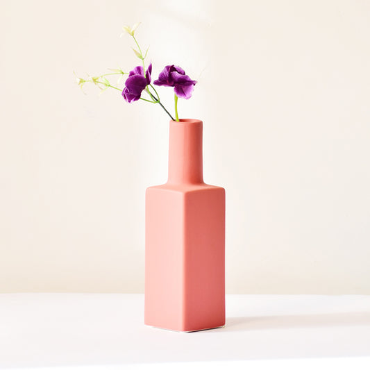 bottle shaped ceramic flower vase