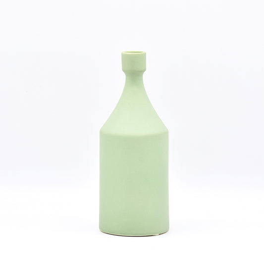 Round bottle mint green vase