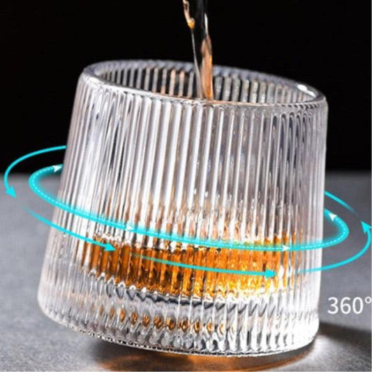 Rotatable Whiskey Glass Set | Bar Glasses for Whiskey & Scotch | Set of 6