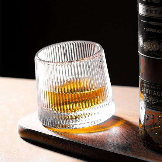 Rotatable Whiskey Glass Set | Bar Glasses for Whiskey & Scotch | Set of 6