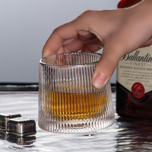 Luxury whiskey glass on table