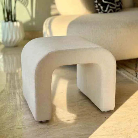 Cascade Curved Pouffe (White)