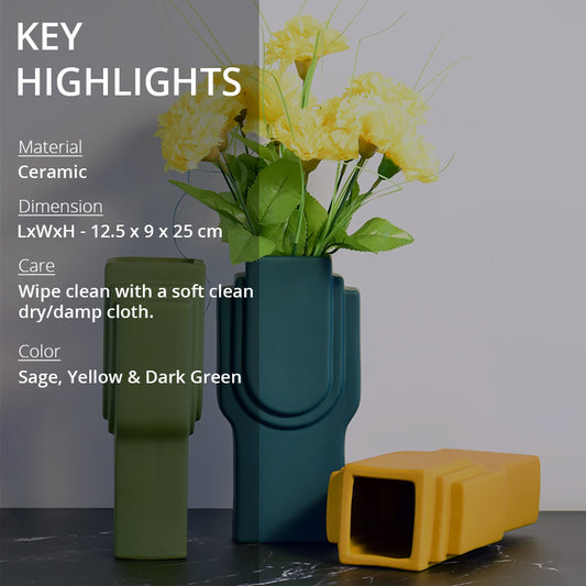 Key highlight of contour square mix vase