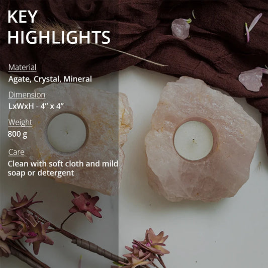 Key highlights of rose quartz candle holder