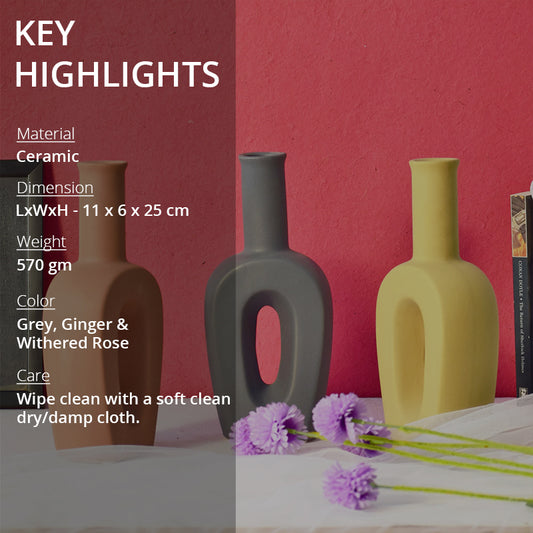 key highlights of hollow linear table flower vases