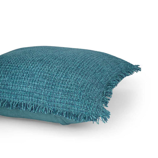 Teal cushion with soft flakes