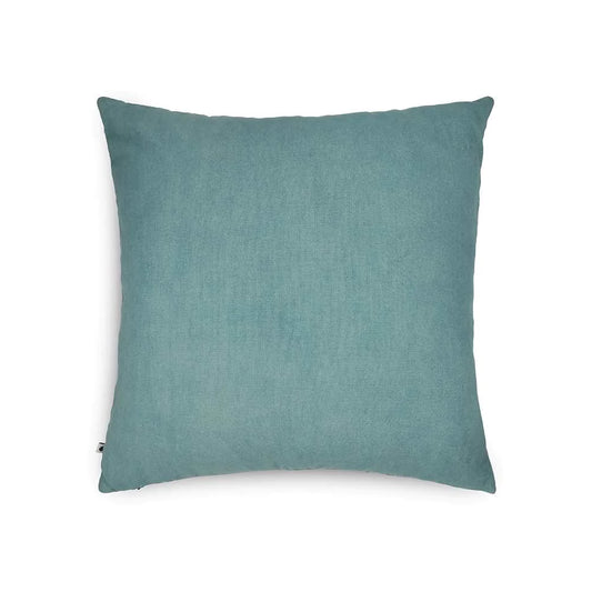 Plain teal cushion cover with soft texture