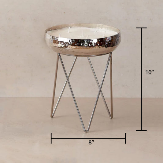 Dimensions of medium silver urli bowl on stand