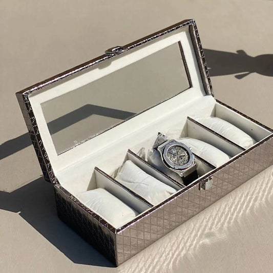5 Slots Luxury Watch Box Organizer | Leather Watch Case for Men, or Women