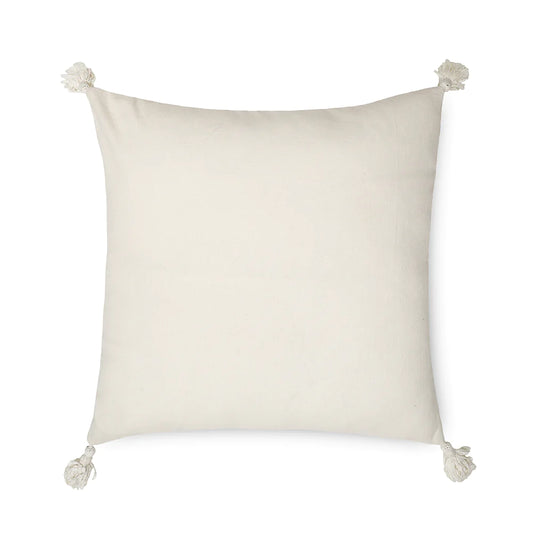 White cushion cover with tassels