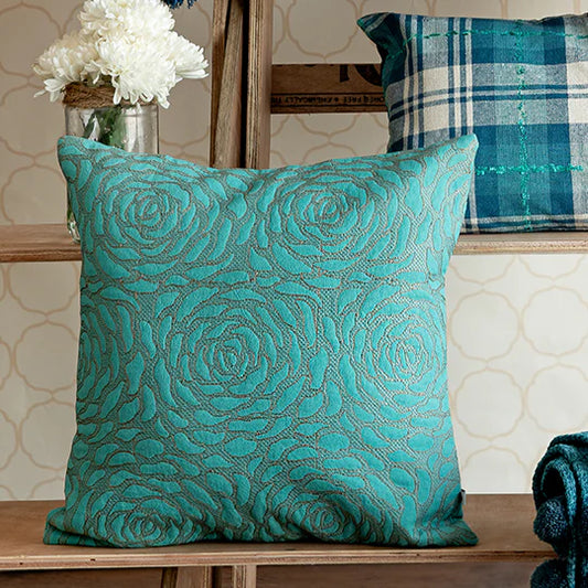 Rosebud Embroiderd Cushion Cover