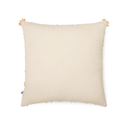 White throw pillow cover with ruffle