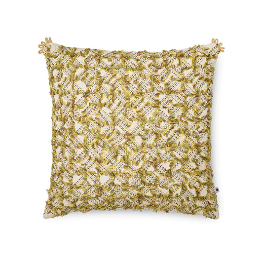White and green cushion in square shape