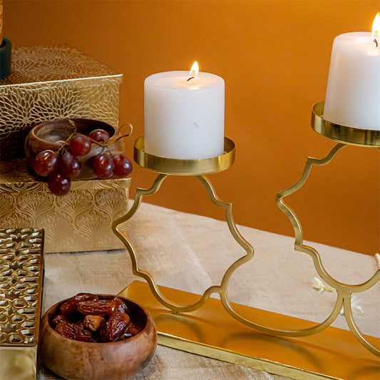Zoomed image of a metal tealight stand
