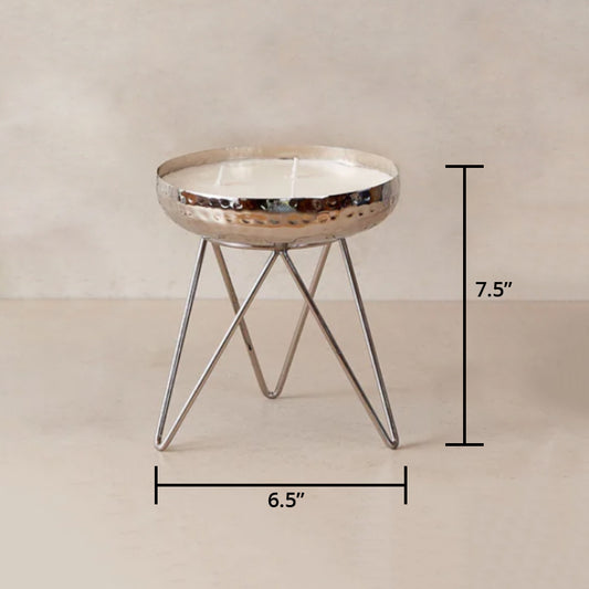 Dimensions of small silver urli bowl on stand