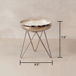 Dimensions of small silver urli bowl on stand