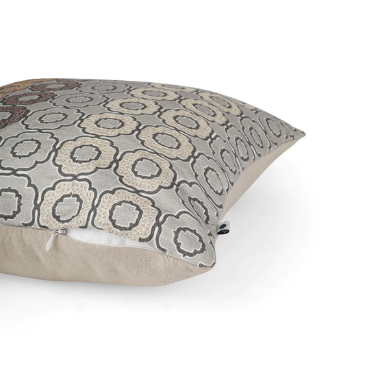 Brown grey throw pillow with zip